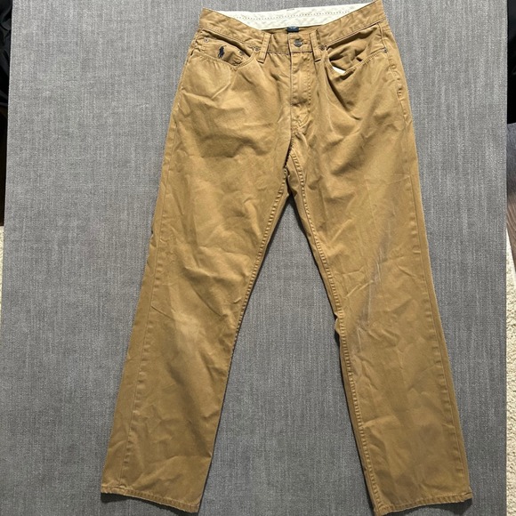 Polo Ralph Lauren Mens 32x32 Tan Khaki Chino Pants Straight Leg 100% Cotton - Picture 2 of 10